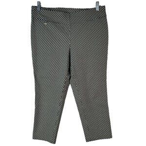 Rafaella Comfort Cropped Pants Black Tan Size 18 Flat Front Pull On Dress Career